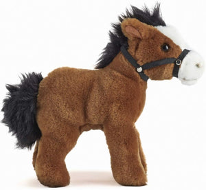 Living Nature - 23cm Plush Horse with Bridle - Realistic Soft Toy - Petservo