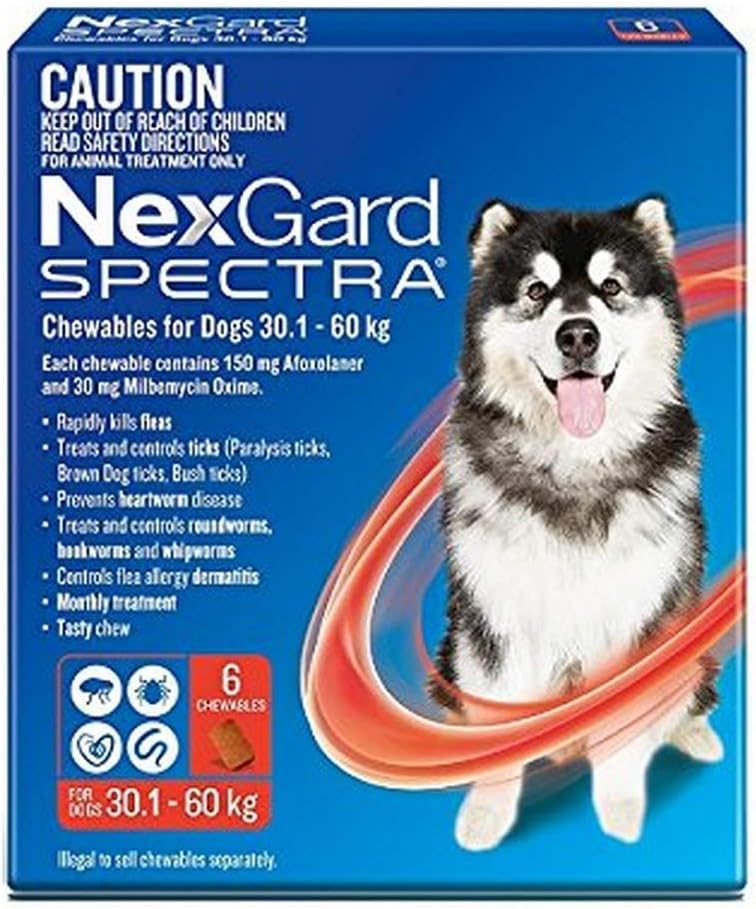 Nexgard - Spectra Chewables for Dogs 30.1-60 kg (Pack of 6) - PetServo