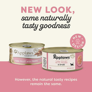 Applaws - 100% Natural Wet Cat Food Tuna Fillet & Prawns 70g - Petservo