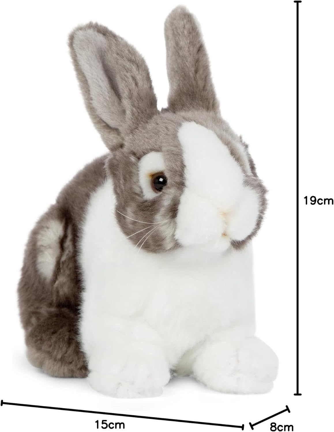 Living Nature - Grey Pet Rabbit 18cm Plush Toy - Petservo