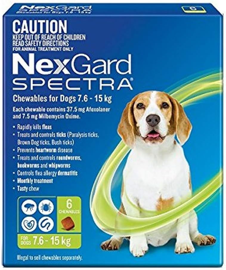 Nexgard - Spectra Chewables for Dogs 7.6-15 kg (Pack of 6) - PetServo