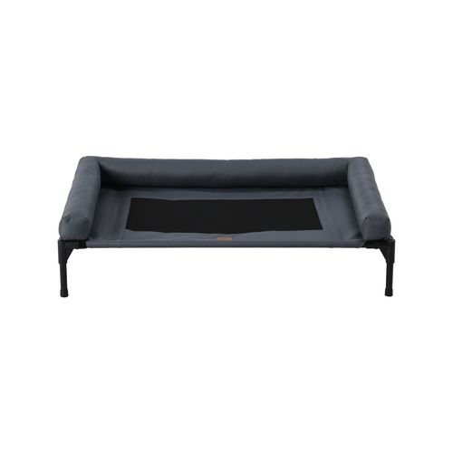 Charlie's - Elevated Trampoline Bolster Sofa Dog Bed - Grey - Large