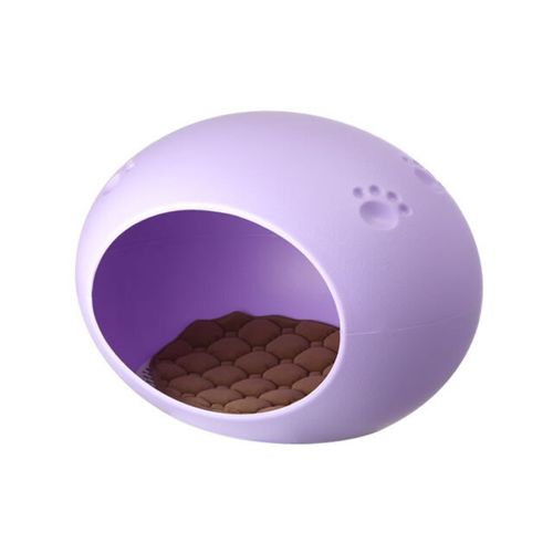 YES4PETS Cave Cat Bed & Puppy House - Purple, Medium Size - PetServo