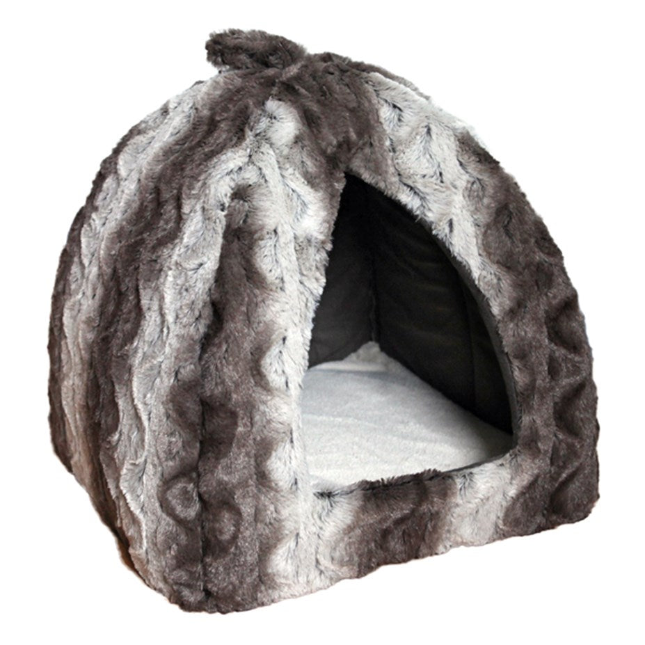 Rosewood - SNUGGLE PLUSH PYRAMID - GREY/CRM  - Petservo