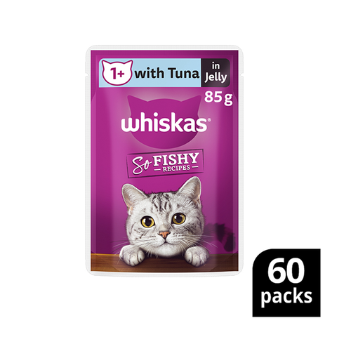 Whiskas - So Fishy Recipes 85g 1+ Years Ocean Platter in Jelly Wet Cat Food - 60 Pouches - petservo