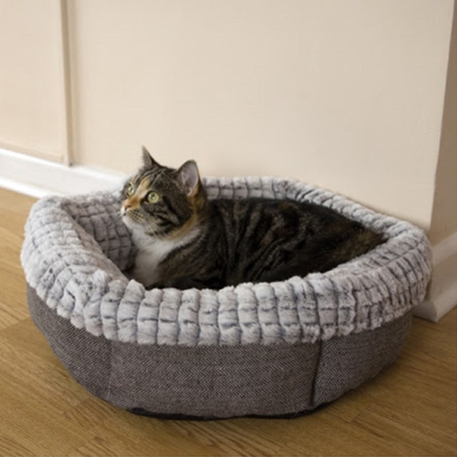 Rosewood - Tweed & Plush Bed 19 INCH  - Petservo