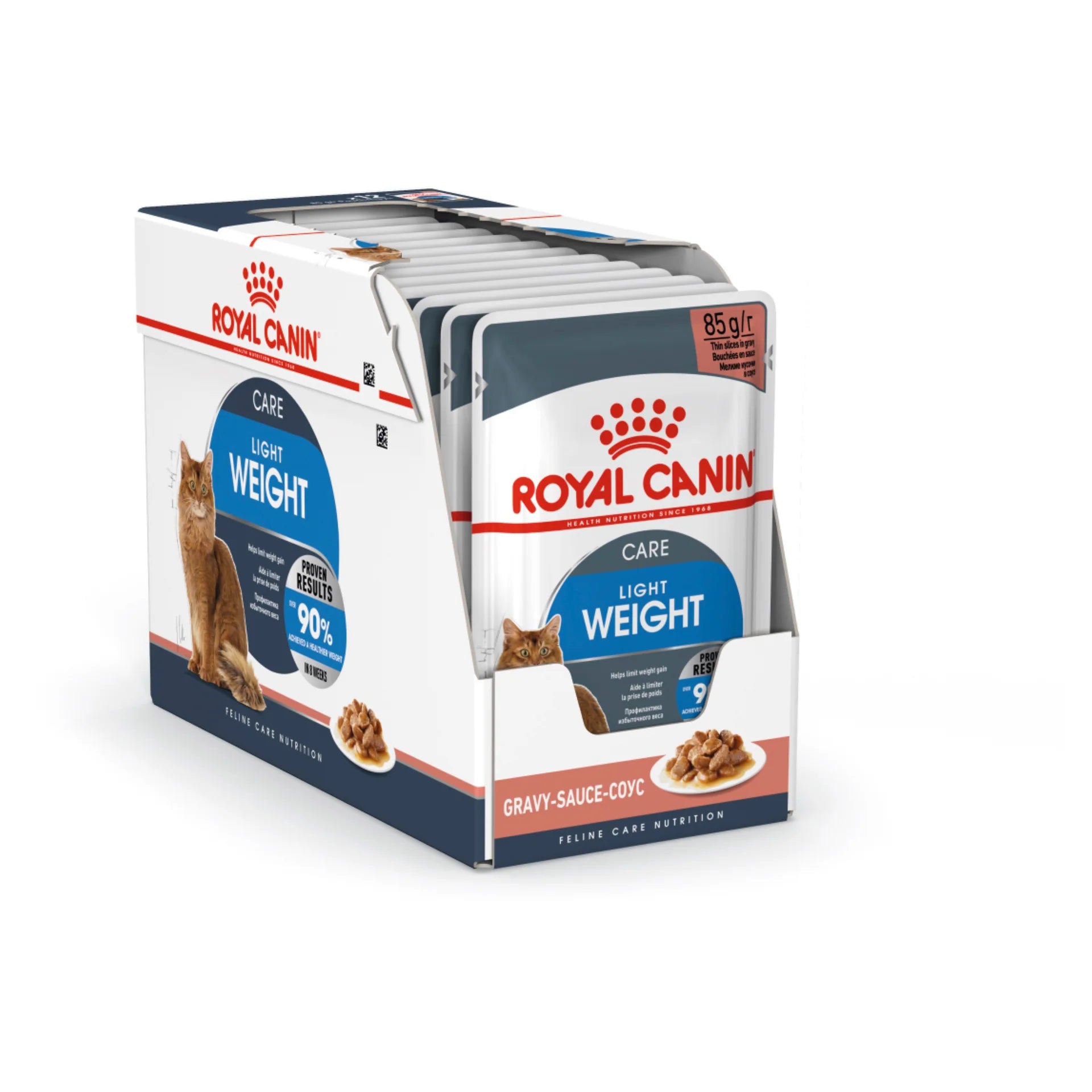 Royal Canin - Light Weight Care with Gravy Adult Wet Cat Food Pouches 85g x 12 - Petservo