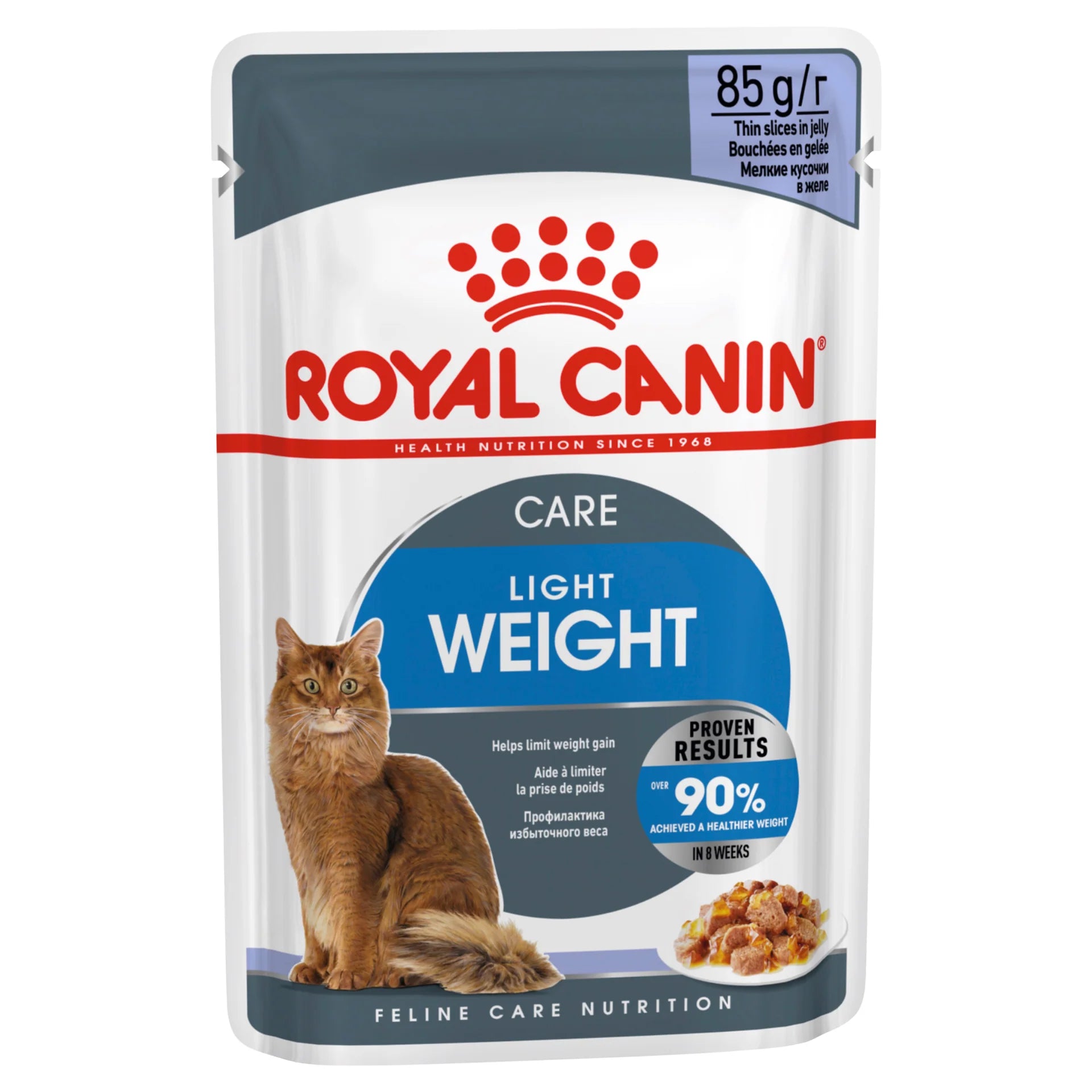 Royal Canin - Light Weight Care with Jelly Adult Wet Cat Food Pouches 85g x 12 - Petservo