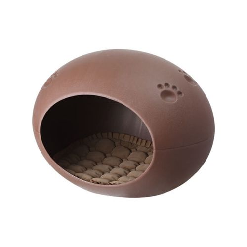 YES4PETS - Cave Cat Kitten Box Igloo Cat Bed House Dog Puppy House - Brown - Medium