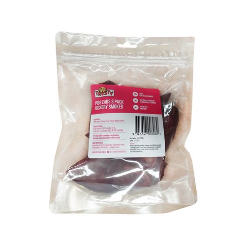 Trusty - Hickory Smoked Pigs Ears Dog Treat - 3 Pack