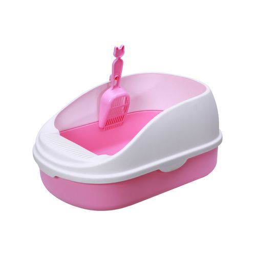 YES4PETS - Medium Portable Cat Toilet Litter Box Tray with Scoop Pink