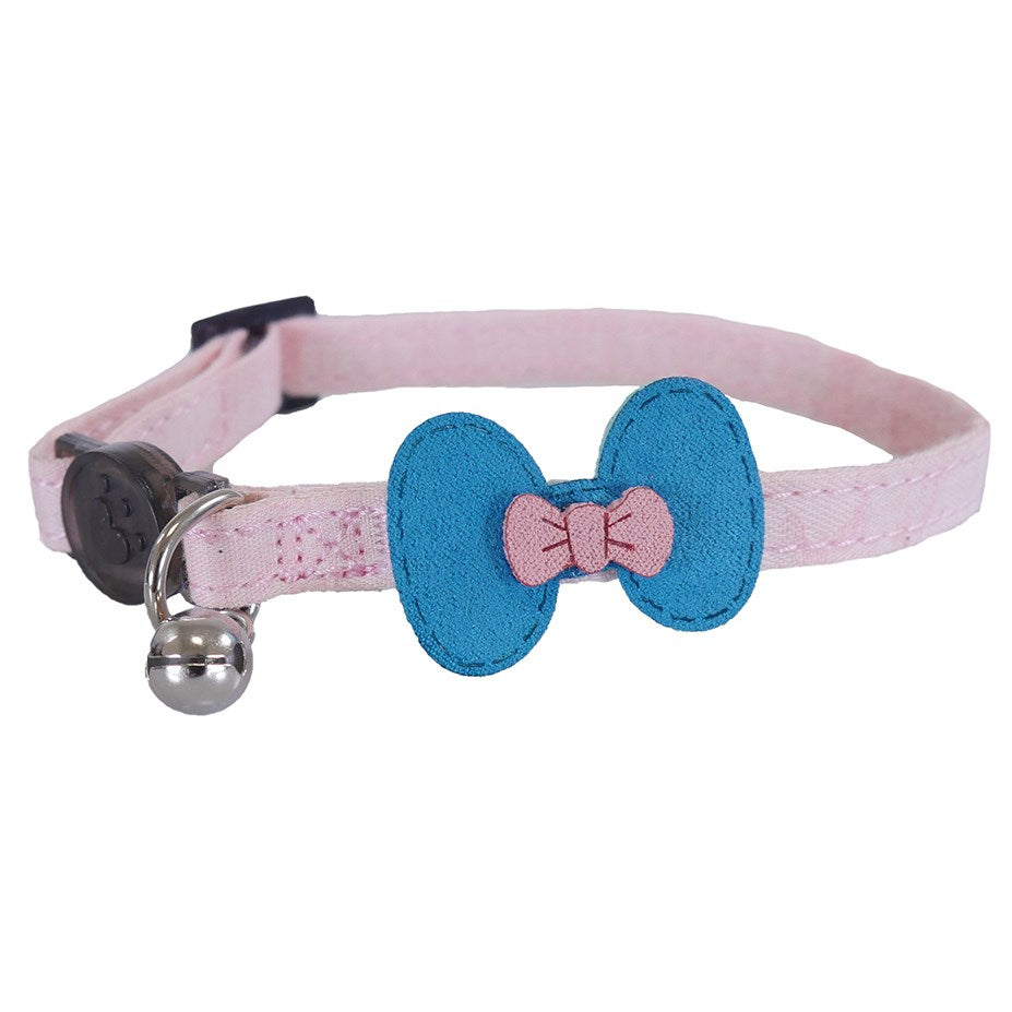 Rosewood - Pink & Teal Bow Cat Collar - Petservo