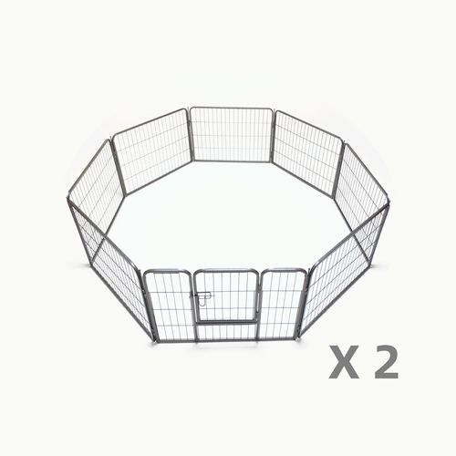 YES4PETS - 2 X 8 Panel 60 cm Heavy Duty Pet Dog Puppy Cat Rabbit Exercise Playpen Fence