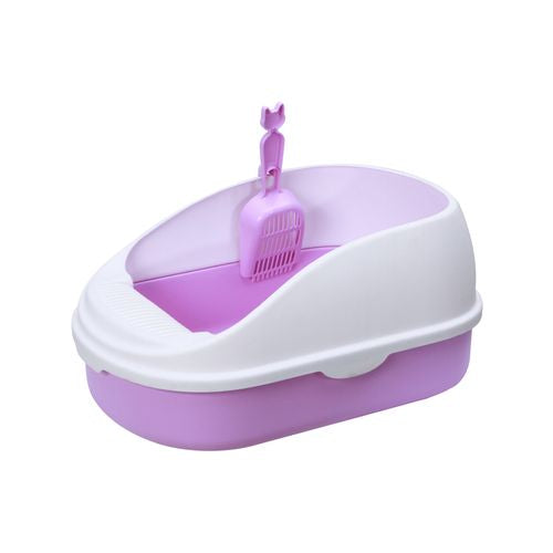 YES4PETS - Medium Portable Cat Toilet Litter Box Tray with Scoop Purple