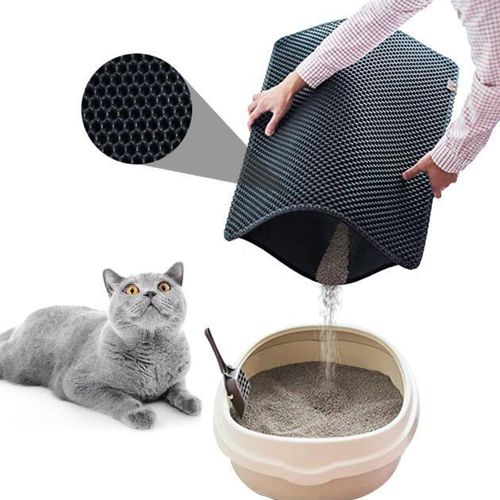 YES4PETS - 2 X Double Layer Cat Litter Tray Trap Mat Catch Cat Litter House Box Pad Toilet Mat