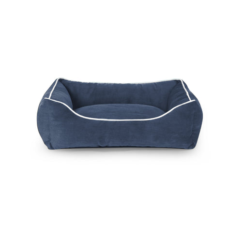 Medium 65cm Navy Blue Cord Dog Bed- petservo