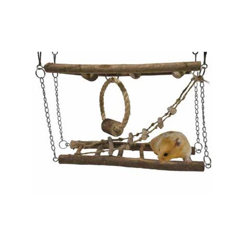 Rosewood - Hamster Activity Suspension Wooden Gerbils/Ferrets Pet Bridge Natural - petservo