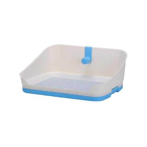 YES4PETS - Portable Dog Potty Training Tray Pet Puppy Toilet Trays Loo Pad Mat With Wall - Blue - Medium