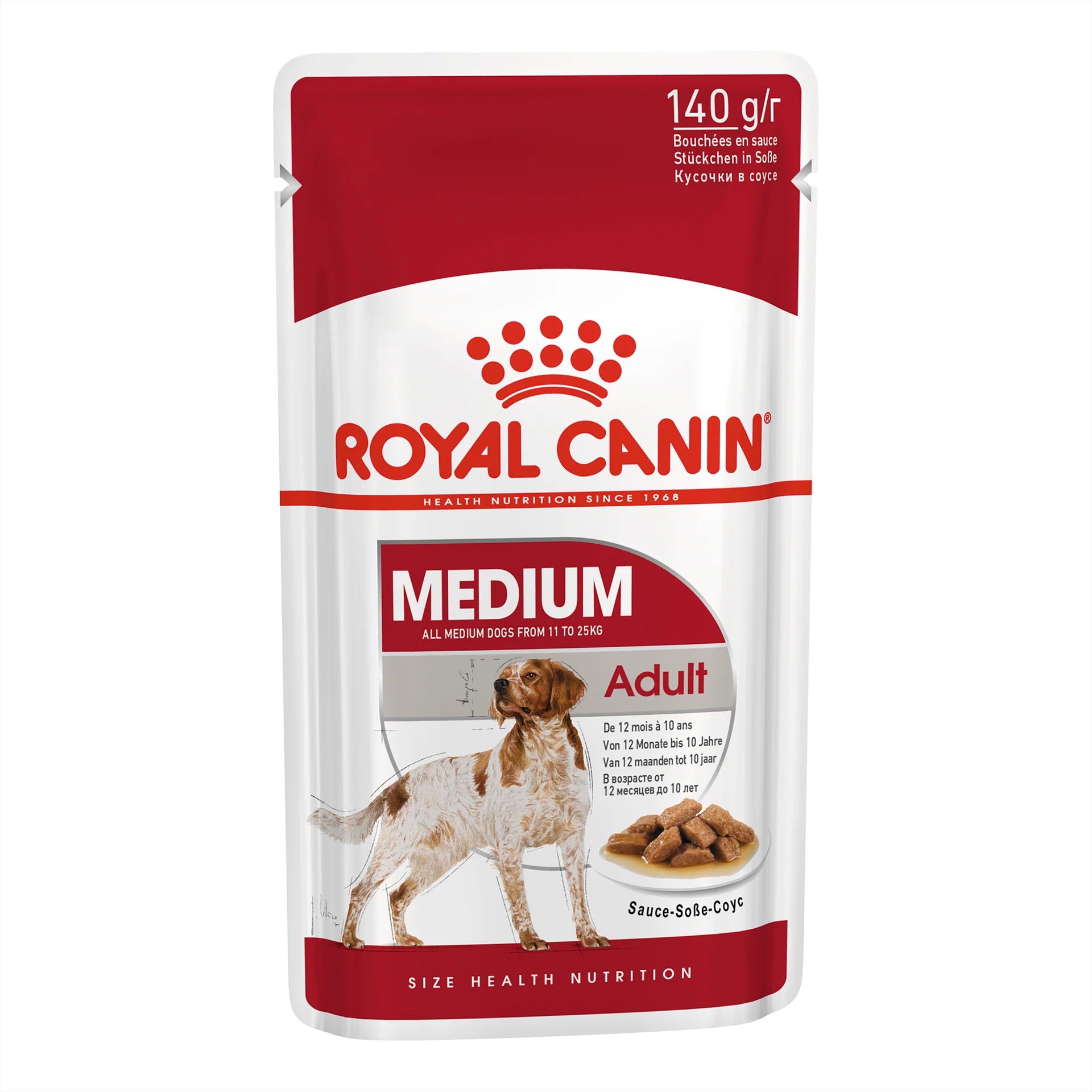 Royal Canin - Medium Adult Wet Dog Food Pouches 140g x 10 - Petservo