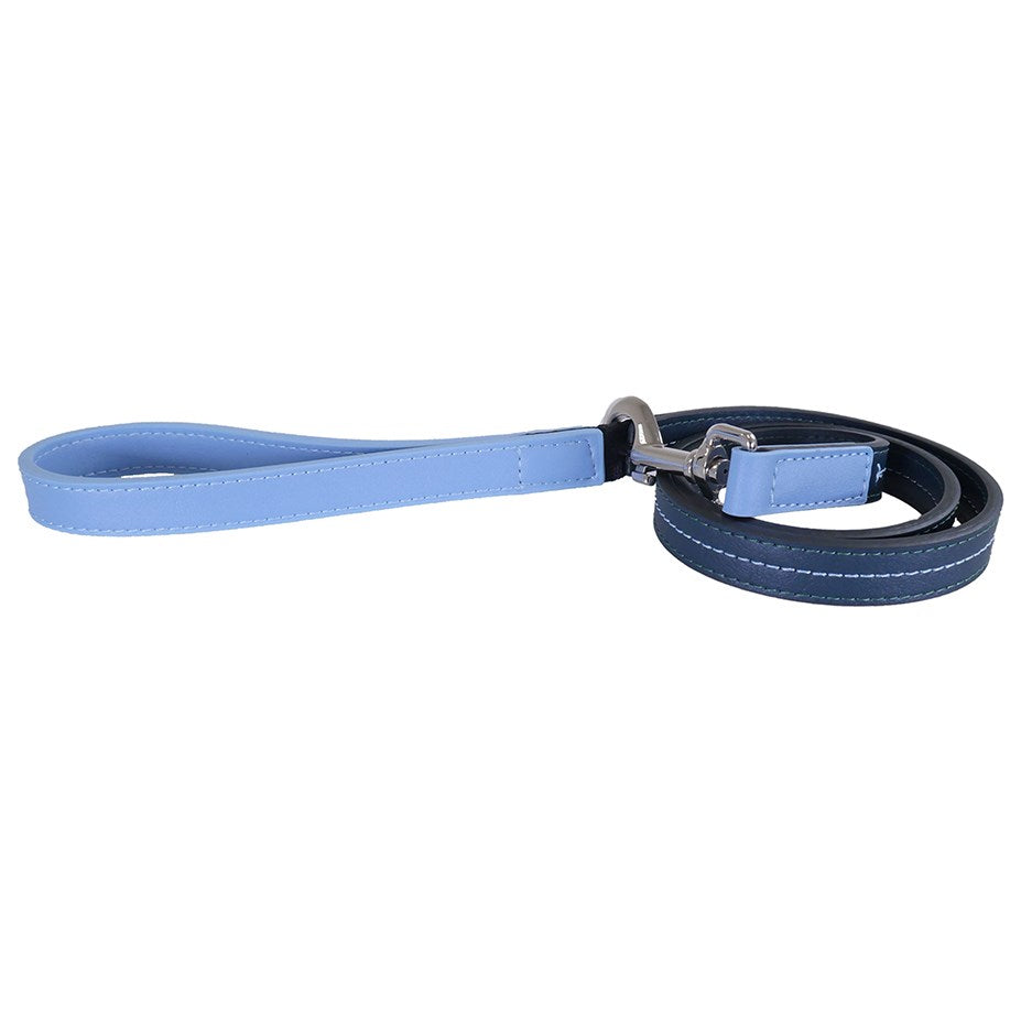 Rosewood - Baby Blue/Navy Leather Lead 3/4"40" - Petservo