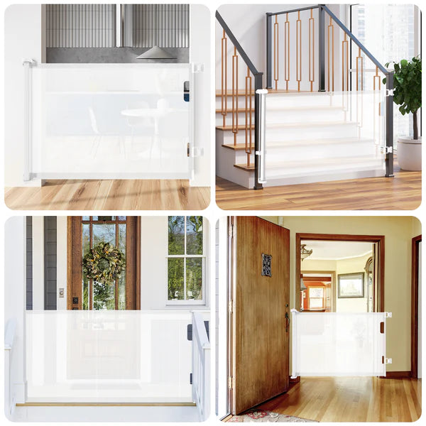 Advwin - Retractable Pet Safety Gate white - Pet Servo