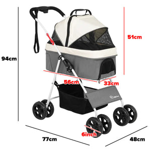 Advwin - Large Dog Stroller One-Step Foldable - petservo