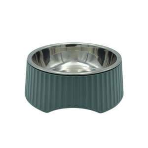 Baxter Bone - Ribbed Melamine Pet Bowl - Medium Olive - Petservo