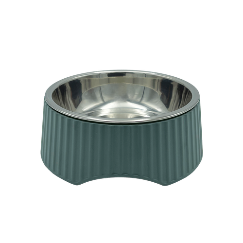 Baxter Bone - Ribbed Melamine Pet Bowl - Medium Olive - Petservo