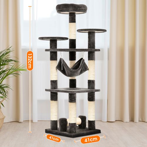 Advwin - 132cm Cat Scratching Post Tree - Dark Grey