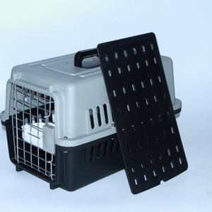 YES4PETS Small Dog Cat Airline Carrier Cage with Bowl & Tray Black-1