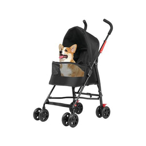 Advwin - Pet Stroller Foldable 4-Wheel - Black - petservo