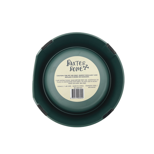 Baxter Bone - Ribbed Melamine Pet Bowl - Medium Olive - Petservo