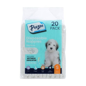 Paws & Claws - 39 x 29cm Small Disposable Pet Nappies - 20 Pack - Petservo