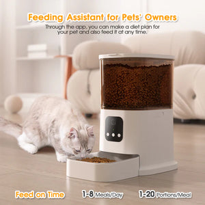 Advwin - 6L Automatic Pet Feeder Dog Cat Timing Feeder App Control & Camera - petservo