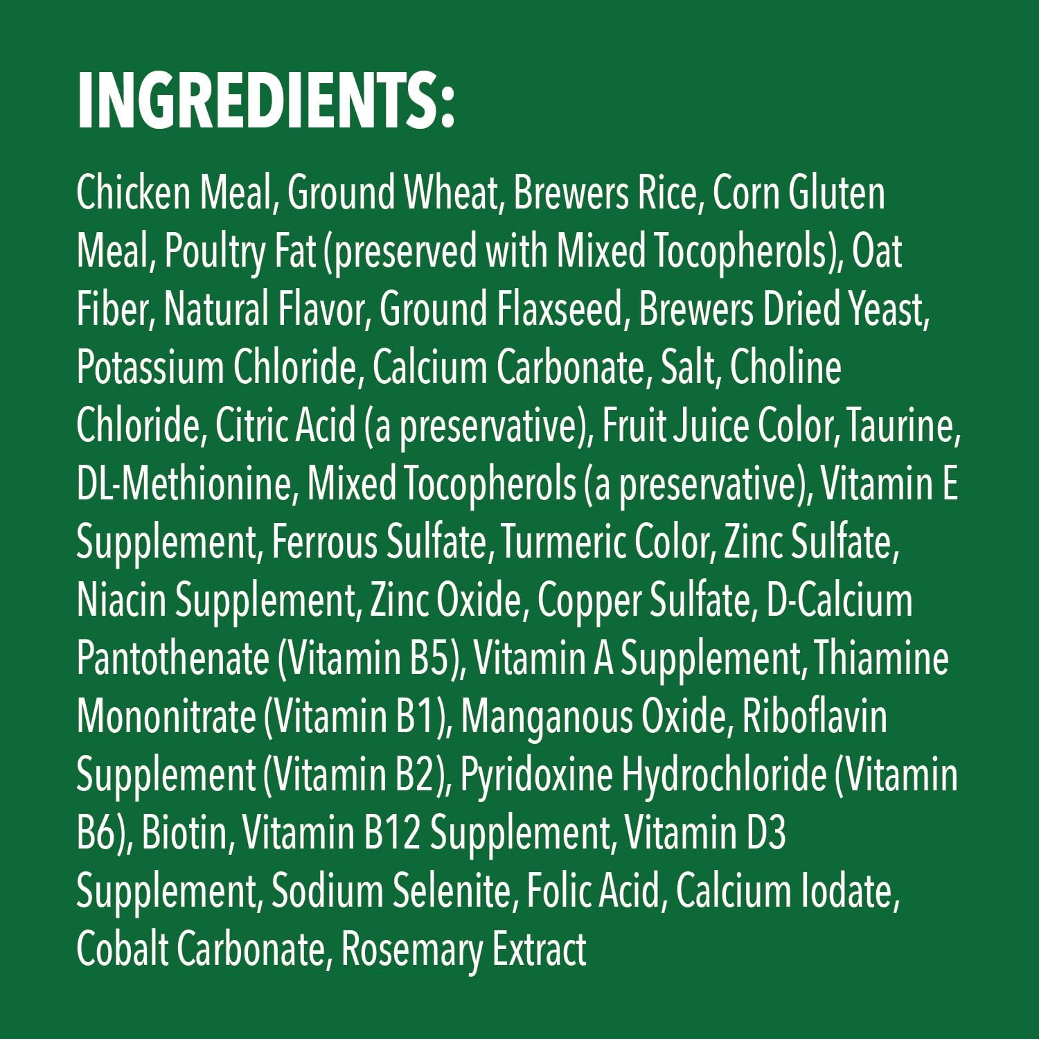  GREENIES - Feline Dental Cat Treats Chicken Flavour 60g Ingredients - Petservo