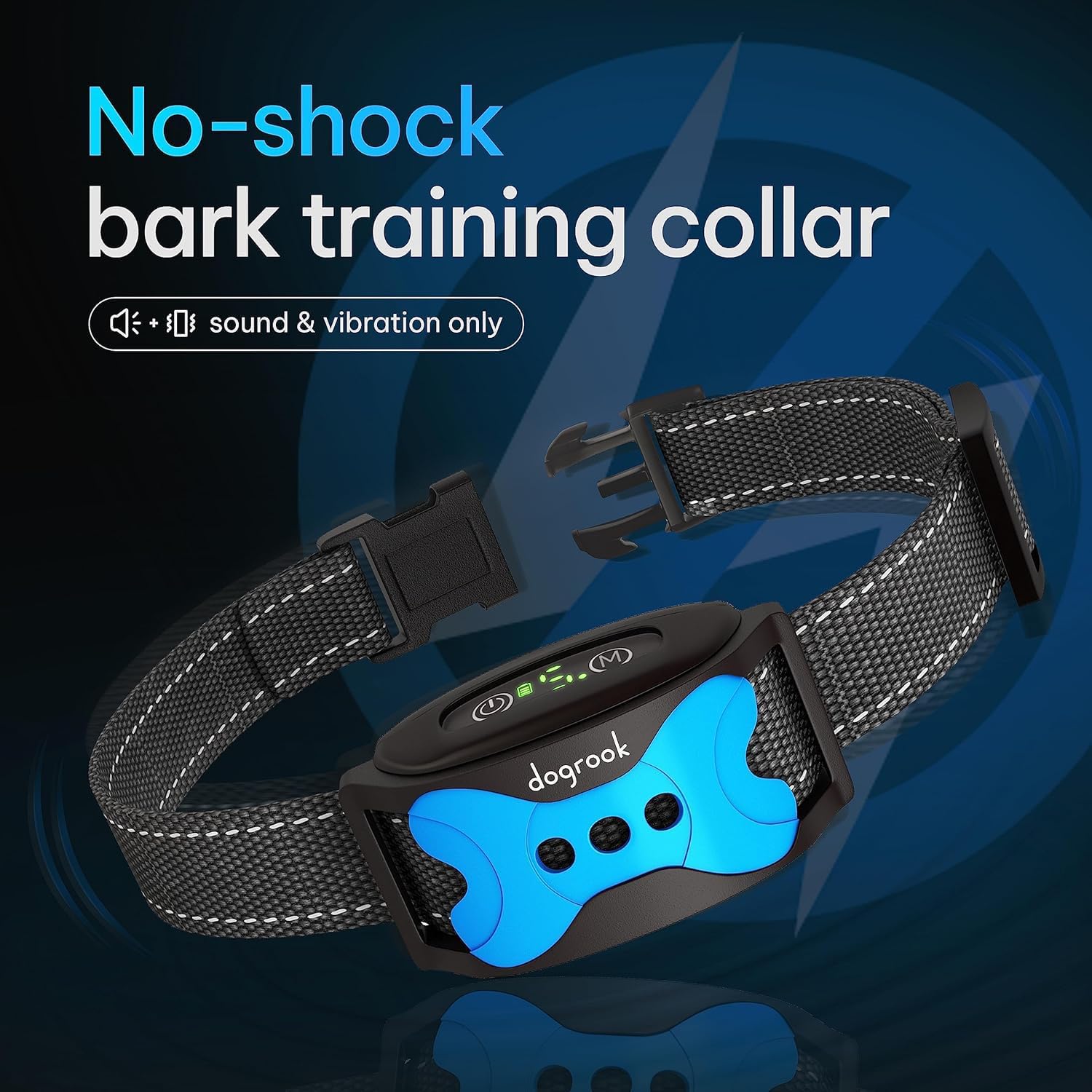 DogRook - Dog Bark Collar, Smart Collar for Dog Training, No Shock | Beep & Vibration, Rechargeable