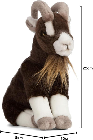 Living Nature - Plush Brown Goat – Realistic 20cm Soft Toy - Petservo