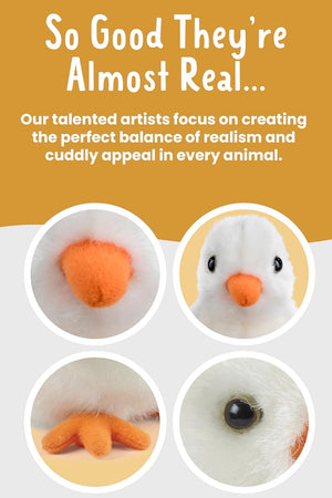 Living Nature - White Fluffy Chick Plush - Soft Toy - Petservo