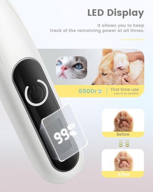 PAPMINI - Dog Paw Trimmer with LED Display - Cordless Grooming - Petservo