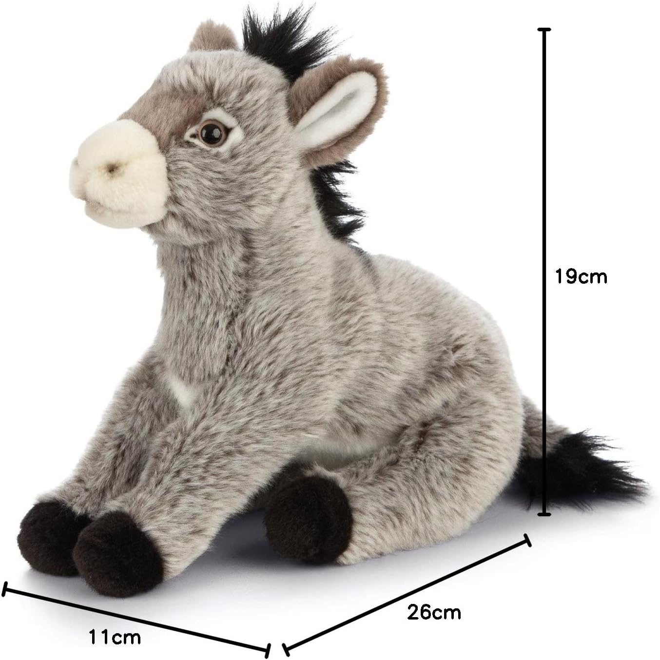 Living Nature - 22cm Plush Donkey - Realistic Soft Toy - Petservo