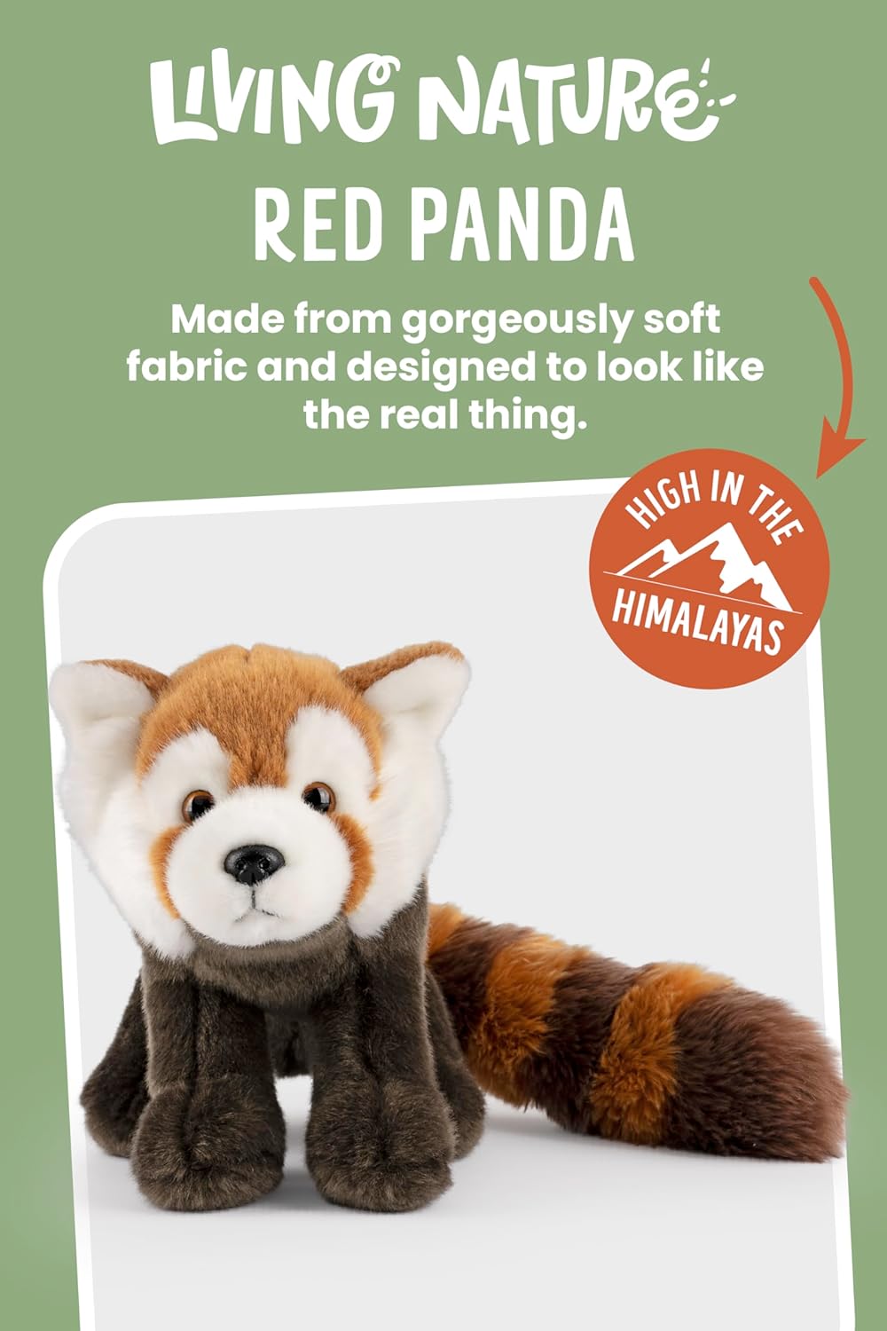 LIVING NATURE - Red Panda Stuffed Animal | Plush Soft Toy - Petservo