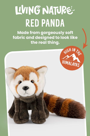 LIVING NATURE - Red Panda Stuffed Animal | Plush Soft Toy - Petservo