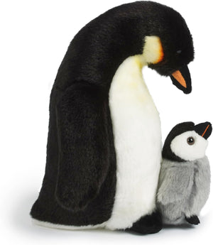 Living Nature - 27cm Emperor Penguin & Chick Plush - Realistic Toy - Petservo