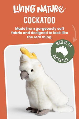 Living Nature - Cockatoo Stuffed Animal - Plush Soft Toy - Petservo