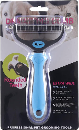 Nidawi - Pet Dog Grooming Brush - Shedding & Dematting Rake - Petservo