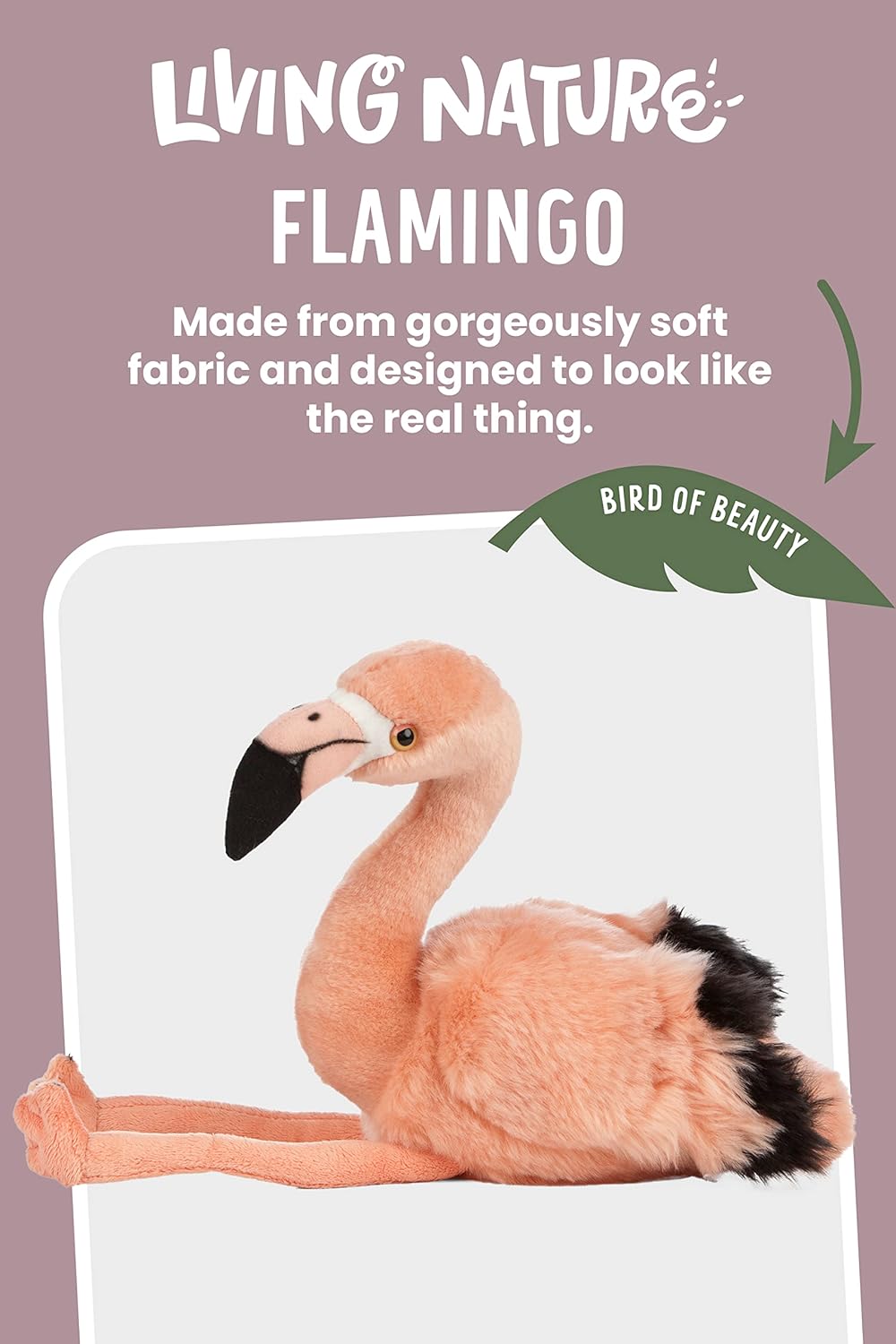 Living Nature - Flamingo Plush Soft Toy - Petservo