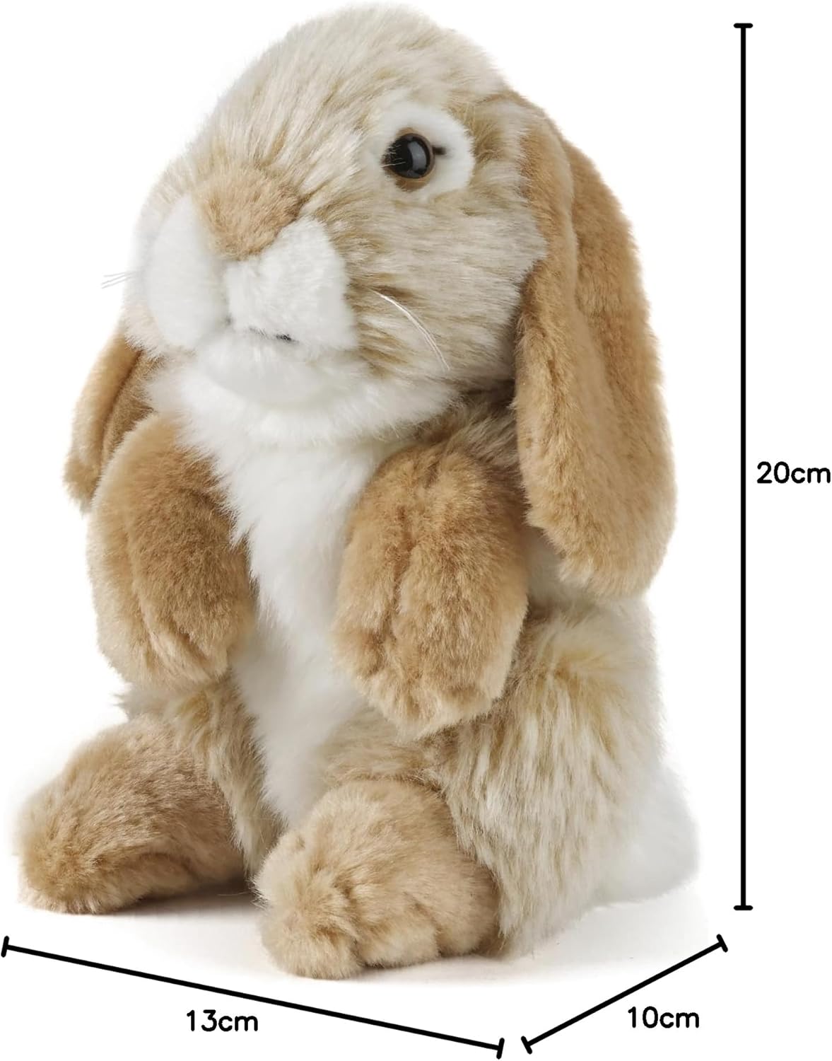 Living Nature - Plush Lop Eared Rabbit, Brown – Soft Toy - Petservo