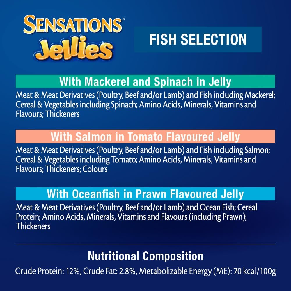 FELIX - Sensations Wet Cat Food Fish Selection Jellies 60x85g - Petservo