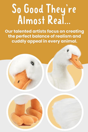 Living Nature 35cm Large Duck - Realistic Plush Farm Animal Toy - Petservo