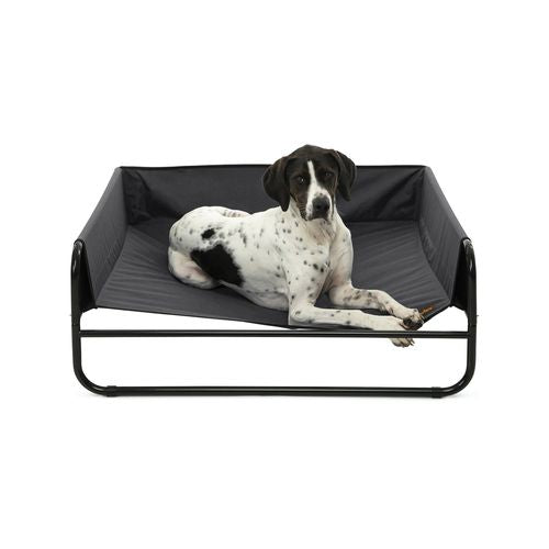 Charlie's - High Walled Outdoor Trampoline Dog Bed - Black - Small